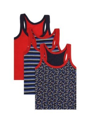 Bodycare Kids Infant Boys Pack Of 3 Assorted Cotton Innerwear Vests