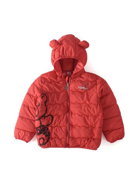 Bold N Elegant Unisex Kids Hooded Graphic Printed Casual Puffer Jacket
