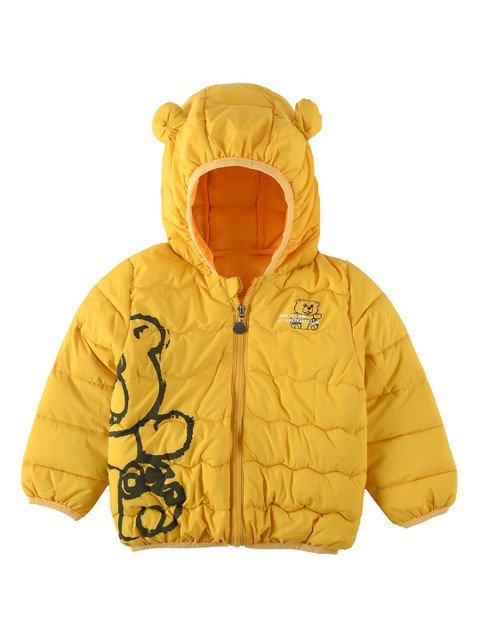 Bold N Elegant Unisex Kids Hooded Graphic Printed Casual Puffer Jacket