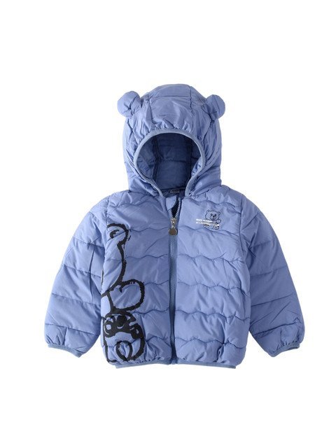 Bold N Elegant Unisex Kids Hooded Graphic Printed Casual Puffer Jacket