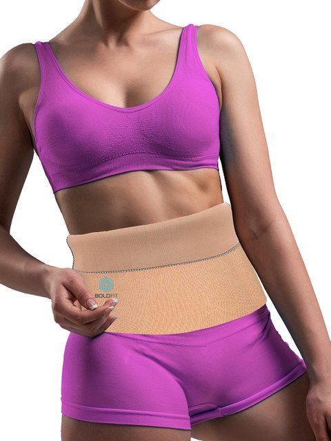 BOLDFIT Unisex Cream Coloured Solid Body Shapewear
