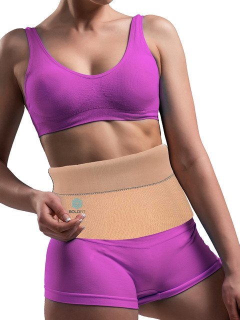 BOLDFIT Unisex Cream Solid Tummy Shaper