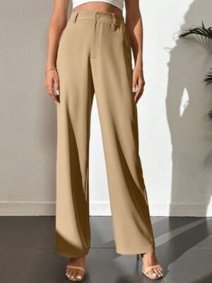 BROADSTAR Women Smart High-Rise Easy Wash Straight Fit Formal Trousers
