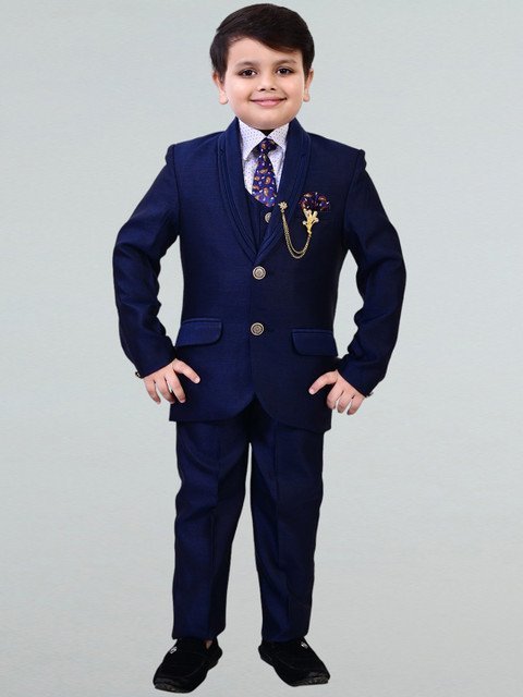 BT DEZINES Boys Shawl Collar Single-Breasted 3 Piece Suit