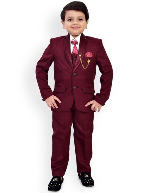 BT DEZINES Boys Single-Breasted 5-Piece Party Suits