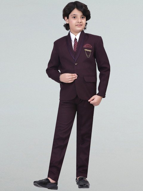 BT DEZINES Boys Single-Breasted Five-Piece Suits