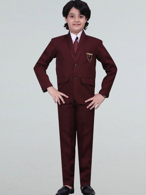 BT DEZINES Boys Single-Breasted Five-Piece Suits