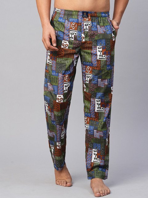 Buy URBAN SCOTTISH Men Geometric Printed Cotton Lounge Pants - - Apparel for Men
