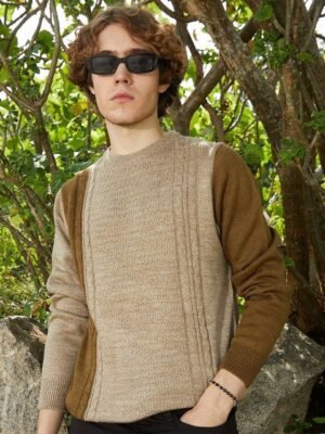 Campus Sutra Men Colourblocked Pullover Sweater