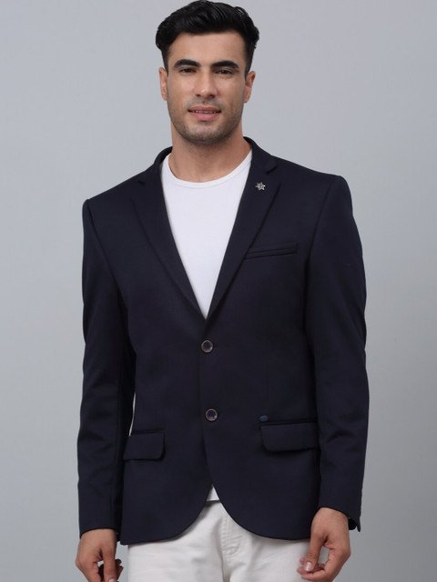 Cantabil Long Sleeves Notched Lapel Single-Breasted Casual Blazer