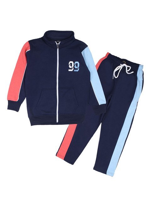 CARACAS Kids Colour-Blocked Mock Collar Tracksuit