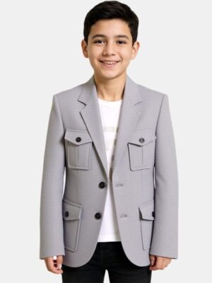 CHARCHIT Boys Comfort-Fit Full Sleeves Single-Breasted Blazer With T-Shirt