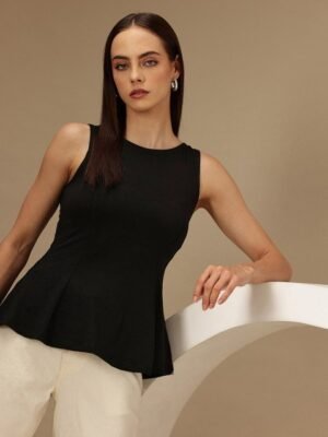 Chemistry Cotton Peplum Top