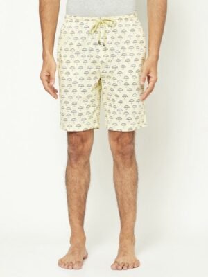 Crimsoune Club Men Mid-Rise Conversational Printed Pure Cotton Lounge Shorts