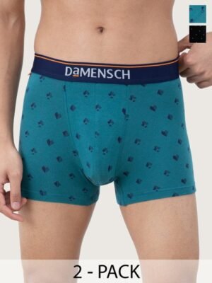 DAMENSCH Men Pack of 2 Anti Bacterial Printed Trunks DAM-CTP-T-CMT-BSD-PACK-2