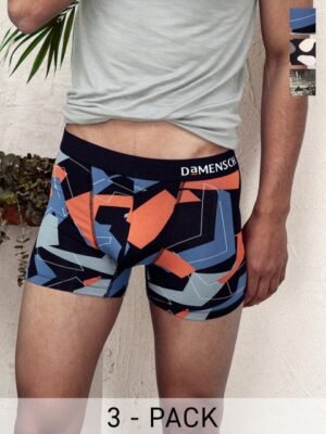 DaMENSCH Pack of 3 DEO-SOFT Printed Premium Egyptian Cotton-Modal Blend Trunk