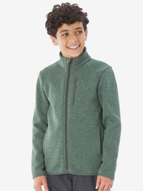 Decathlon Kids-Boys Stand Collar Solid Sporty Jacket