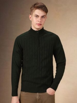 Dennis Lingo Men Mock Collar Long Sleeves Pullover