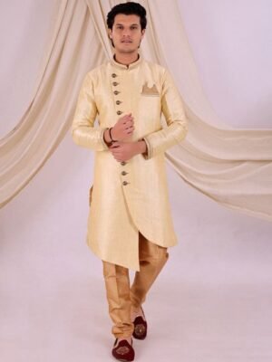 Desibutik Mandarin Collar Sherwani With Pyjama