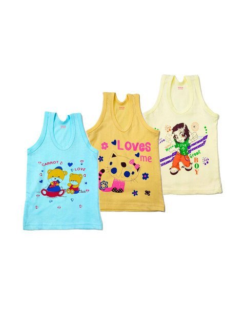 DESNUDA Kids Pack Of 3 Cotton Vests