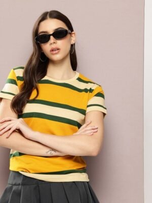 Dillinger Women Short Sleeve Regular Yarn Dyed Tshirt