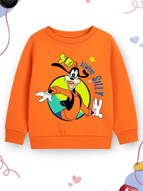 Disney By Miss and Chief Boys Graphic Printed Ribbed Hemline Sweatshirt