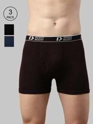 DIXCY SCOTT Men Pack Of 3 Solid Cotton Trunk DSO-TITAN TRUNK-P3