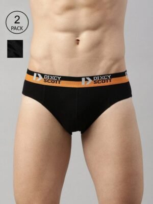 DIXCY SCOTT Men Pack of Solid Pure Cotton Mid-Rise Basic Briefs