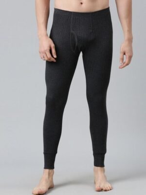DIXCY SCOTT Men Solid Slim Fit Ankle Length Cotton Thermal Trousers