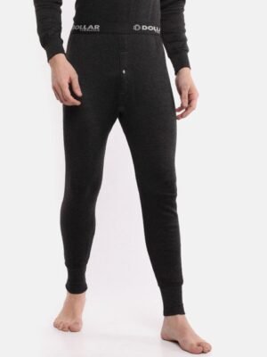 Dollar Men Black Solid Slim-Fit Thermal Bottom