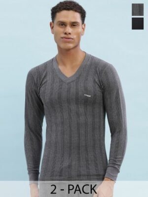 Dollar Ultra Pack Of 2 V-Neck Cotton Thermal Tops