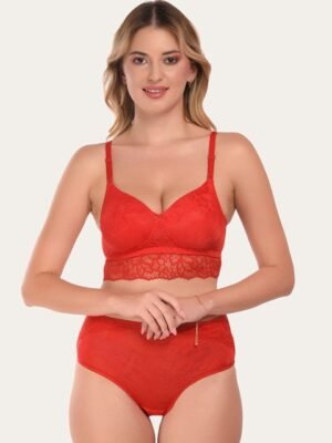 DressBerry Women Lightly Padded Bra Panty Full Coverage Lingerie Set