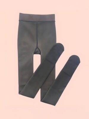 DUNBERRY LONDON Dual Tone Grey Fur Fleece Thermal Woolen Inside Sheer Look Thermal Bottoms