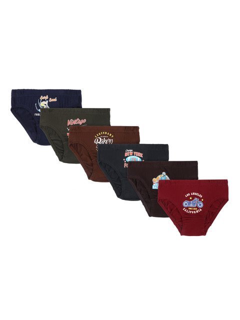 DYCA Boys Pack Of 6 Assorted Cotton Hipster Briefs