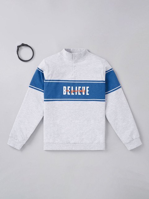 edheads Boys Grey Printed Cotton Sweatshirt