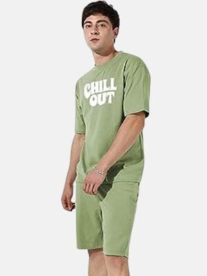 ELLITI Printed Round Neck Pure Cotton T-Shirt With Shorts