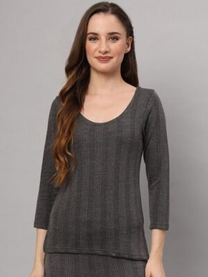 ESOROUCHA Women Striped Thermal Tops