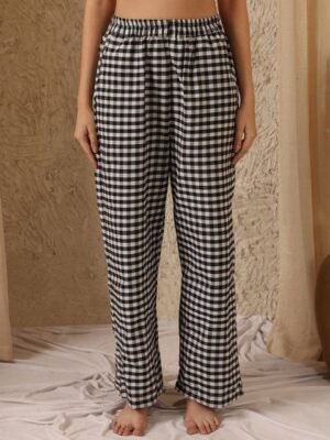 ETC Checked Cotton Straight-Leg Lounge Pants