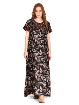 evolove women Printed Maxi Nightdress