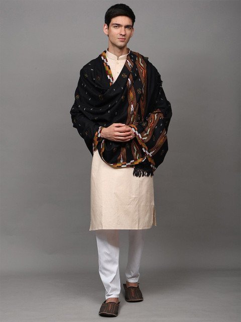Exotic India Unisex Ethnic Motifs Woven Design Shawl