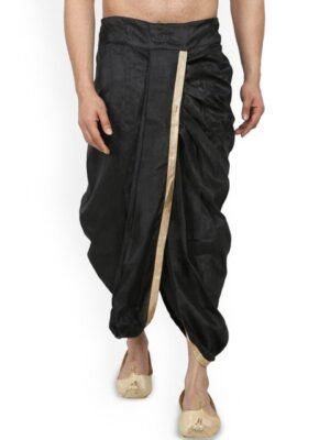 FANZI Men Silk Dhoti Pant with Lace Work