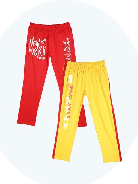 Fashionable Pack Of 2 Cotton Mid-Rise Lounge Pants