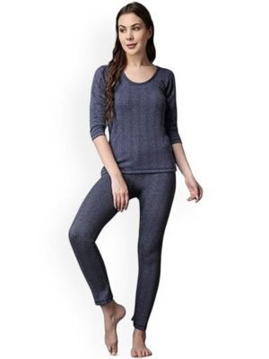 FF Striped Round Neck Cotton Thermal Set