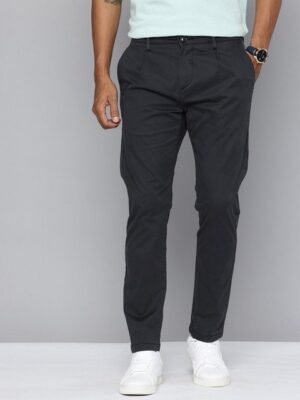 Flying Machine Men Slash Slim Tapered Fit Pleated Chinos Trousers