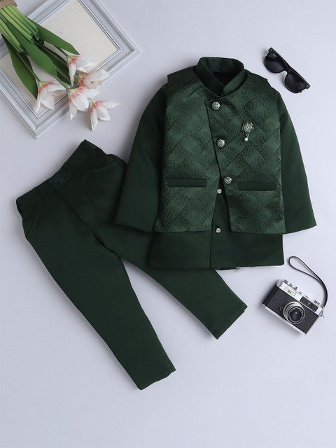 FOURFOLDS Boys Single-Breasted Three-Piece Suit