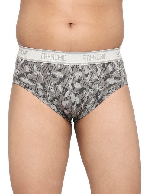 FRENCHIE Boys Geometric Printed Pure Cotton Basic Briefs FR-BF-U1904-1X5-Grey-XS