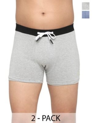 FRENCHIE Boys Pack Of 2 Breathability Cotton Trunks FR-BI-TR-U1914-1X5-Blue-LGray-XS