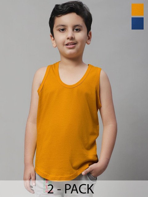 Friskers Boys Pack Of 2 Cotton Basic Vests 070525KDC-05-26