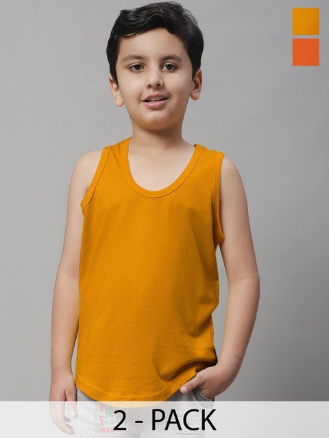 Friskers Boys Pack Of 2 Cotton Basic Vests 070525KDC-08-26