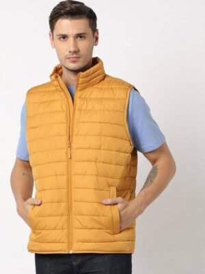 GAP Men Mock Collar Solid Padded Jacket